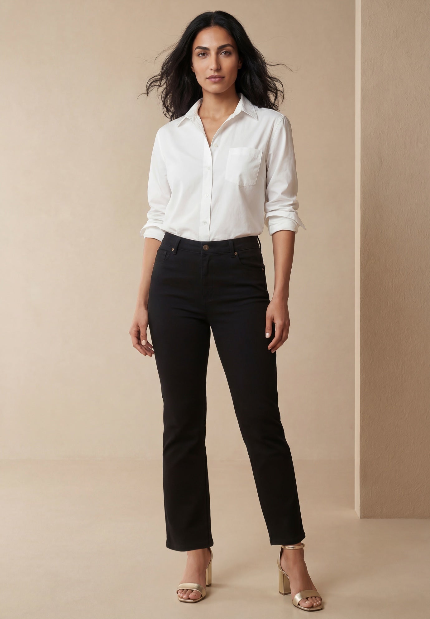 Classic Cotton Denim Straight-Leg Jean image number 0