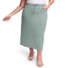 Classic Cotton Denim Midi Skirt image number null