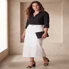 Classic Cotton Denim Midi Skirt image number 0