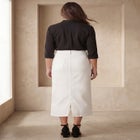 Classic Cotton Denim Midi Skirt image number 3