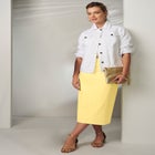 Classic Cotton Denim Midi Skirt image number null