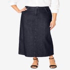 Classic Cotton Denim Midi Skirt image number null