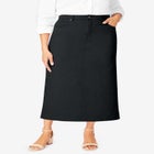 Classic Cotton Denim Midi Skirt image number null