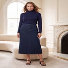 Classic Cotton Denim Midi Skirt image number 0