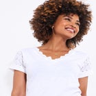 V-Neck Eyelet Tee image number null