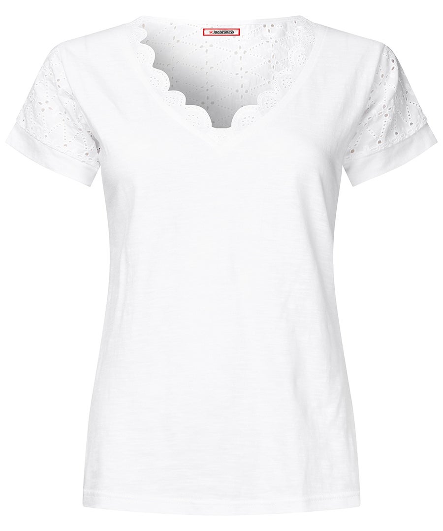 V-Neck Eyelet Tee image number 3