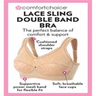 Comfort Choice&reg; Full Coverage Sling Double Band Lace Bra image number null