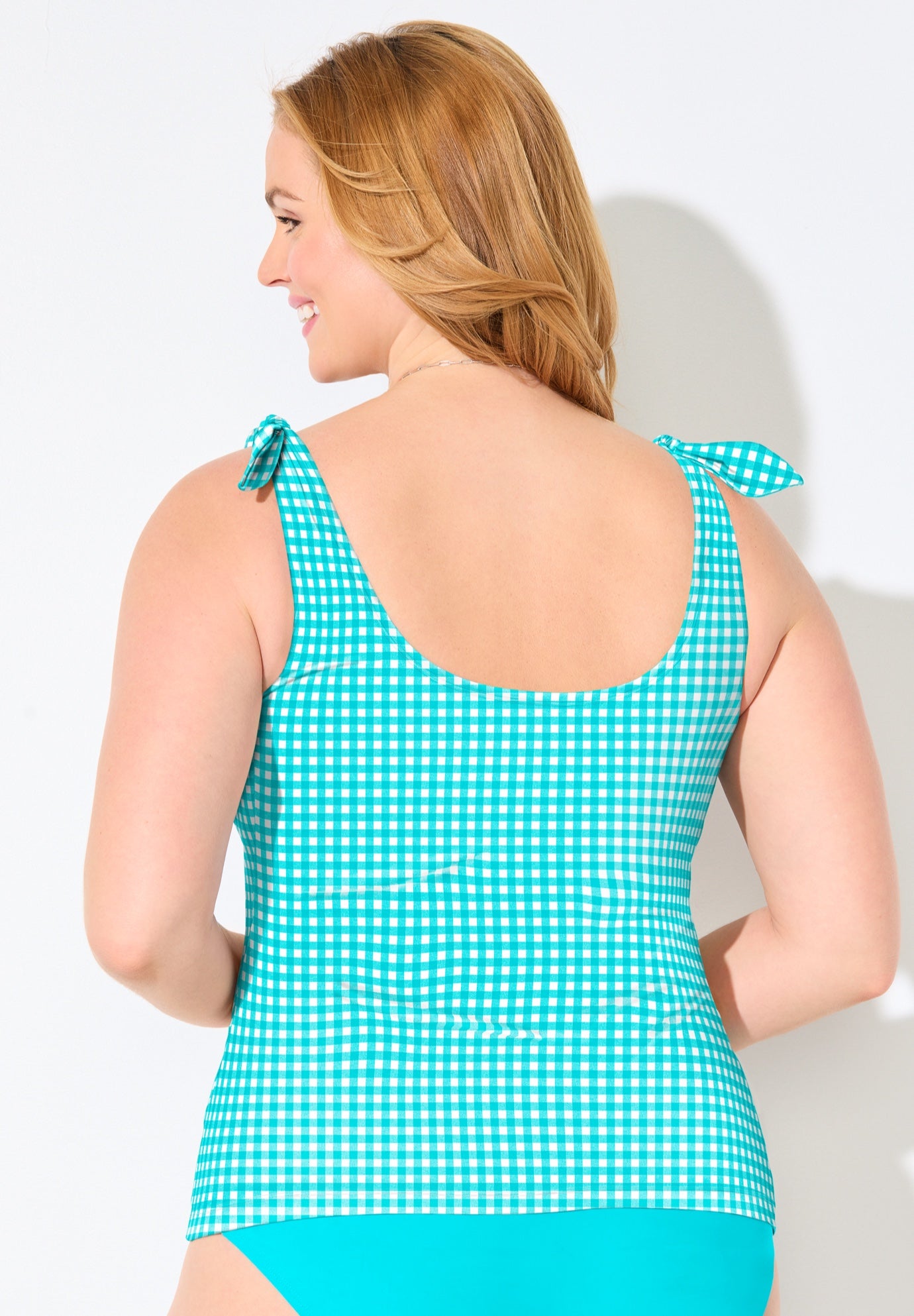 Scoop Neck Tie-Shoulder Tankini Top image number 1