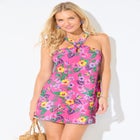 High Neck Halter Ring Swimdress image number 3