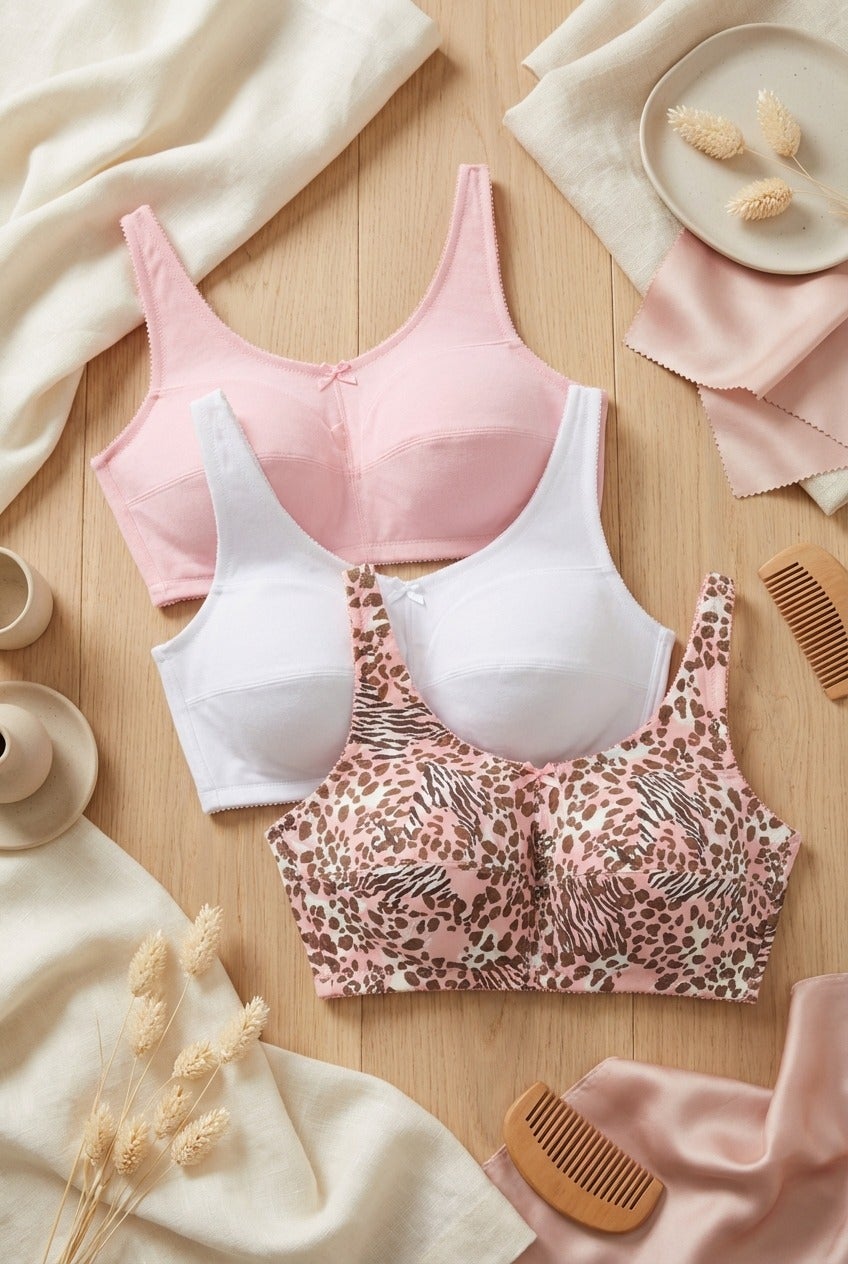 3-Pack Cotton Wireless Bra image number 5