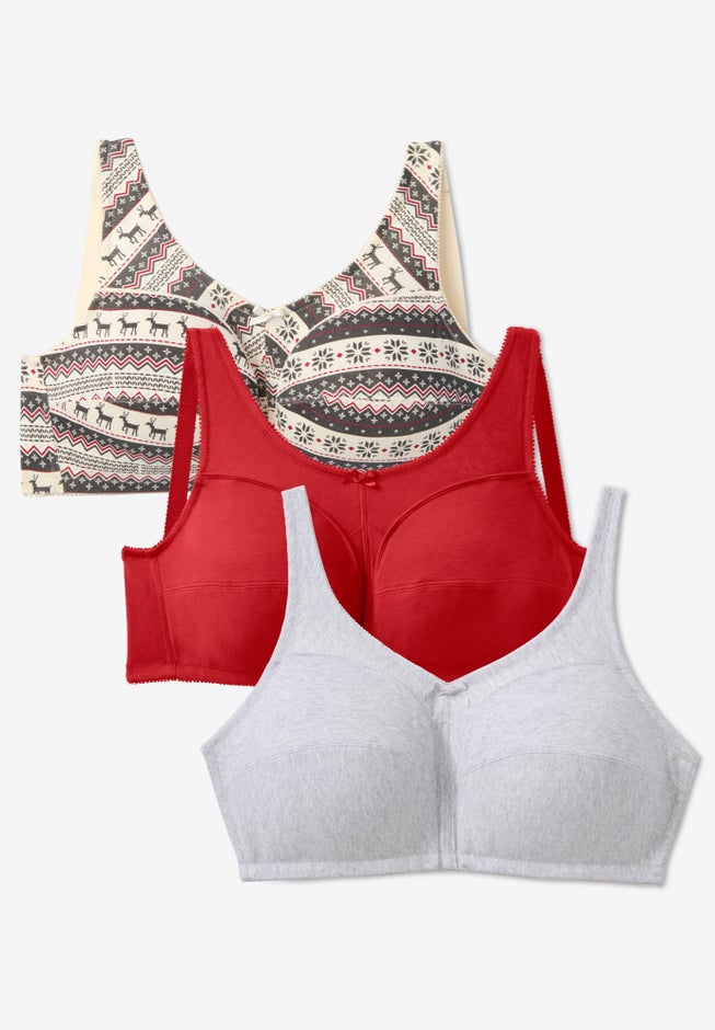3-Pack Cotton Wireless Bra image number 1