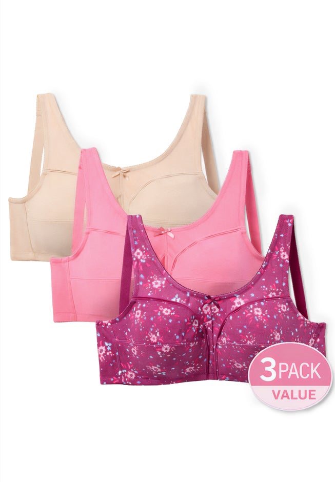3-Pack Cotton Wireless Bra image number 1