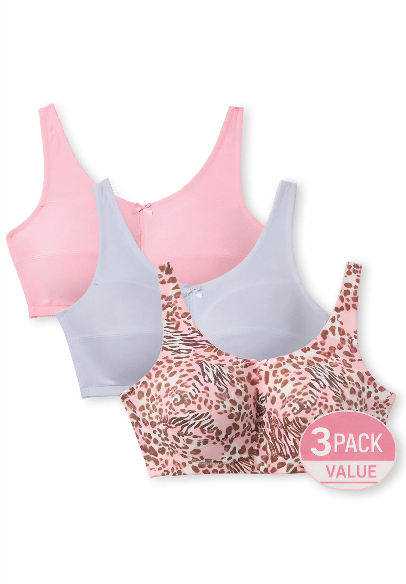 3-Pack Cotton Wireless Bra image number 1