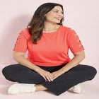 Suprema&reg; Crisscross Elbow Sleeve Tee image number null