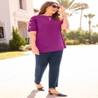 Suprema&reg; Crisscross Elbow Sleeve Tee image number null