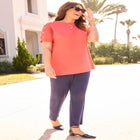 Suprema&reg; Crisscross Elbow Sleeve Tee image number null