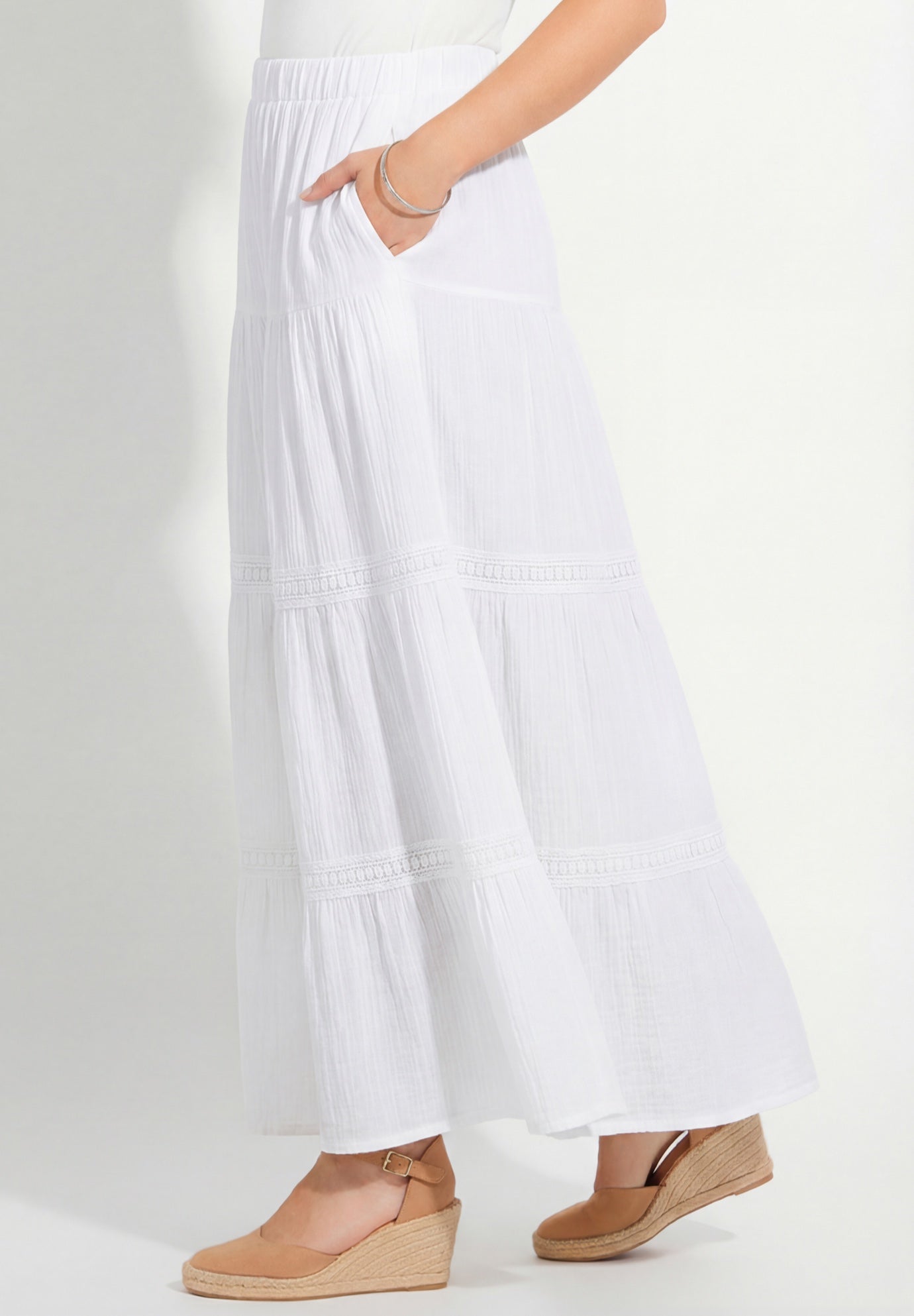 Knit Gauze Tiered Skirt image number 1