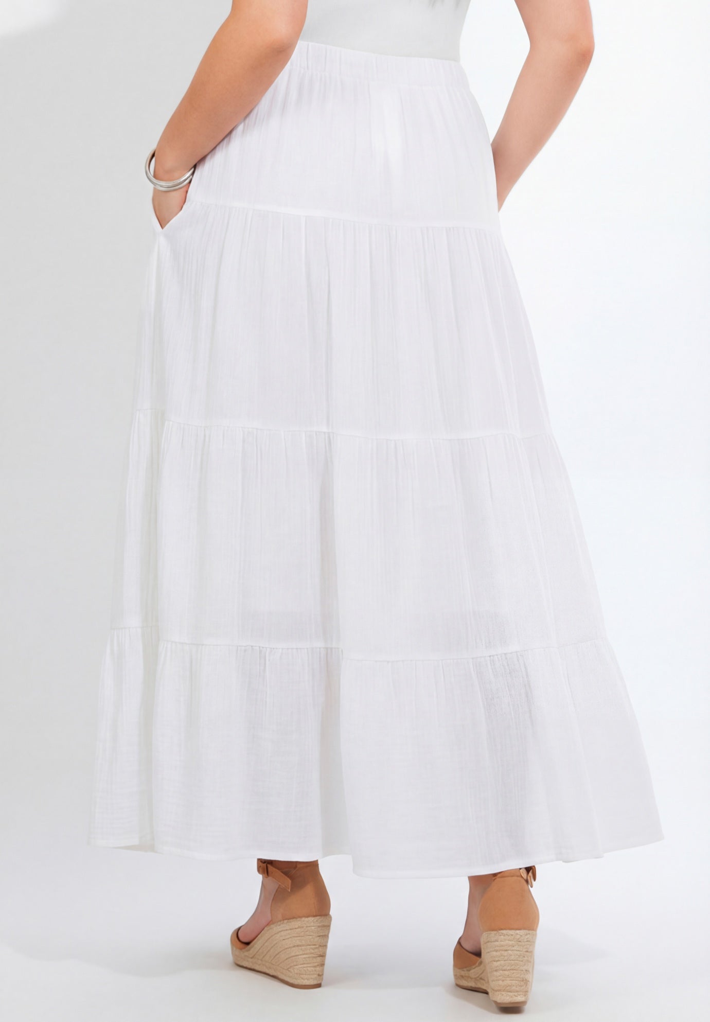 Knit Gauze Tiered Skirt image number 2