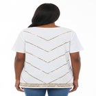 Slub Knit V-Neck Sequin Tee image number null
