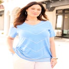 Slub Knit V-Neck Sequin Tee image number null