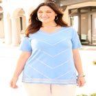 Slub Knit V-Neck Sequin Tee image number null