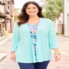 Eyelet Cardigan & Knit Tank Duet image number null