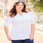 Eyelet Cinch Sleeve Top image number null