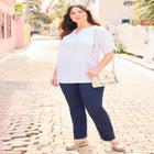 Eyelet Cinch Sleeve Top image number null