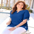 Eyelet Cinch Sleeve Top image number null