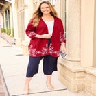 Embroidered Open-Front Jacket image number null