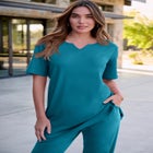 Plus Size Soft Knit Tunic with Notch Neckline image number null