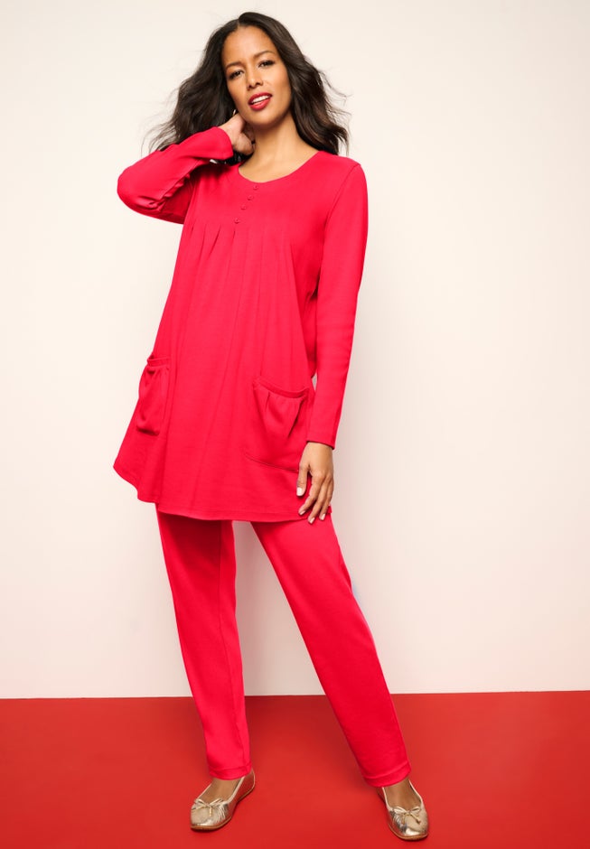 Plus Size Straight Leg Soft Knit Pull On Pant image number 3