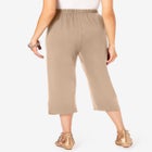 Plus Size Soft Knit Relaxed Pull-On Capri Pant image number null