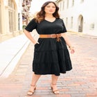 Gauze Crochet Tiered Dress image number null