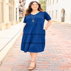 Gauze Crochet Tiered Dress image number null