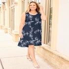 Gauze Embroidered Tank Dress image number null