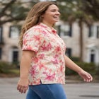 Linen Blend Roll-Cuff Camp Shirt image number null