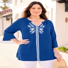 Embroidered Peasant Blouse image number 0