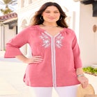 Embroidered Peasant Blouse image number null