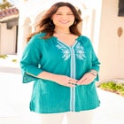 Embroidered Peasant Blouse image number null