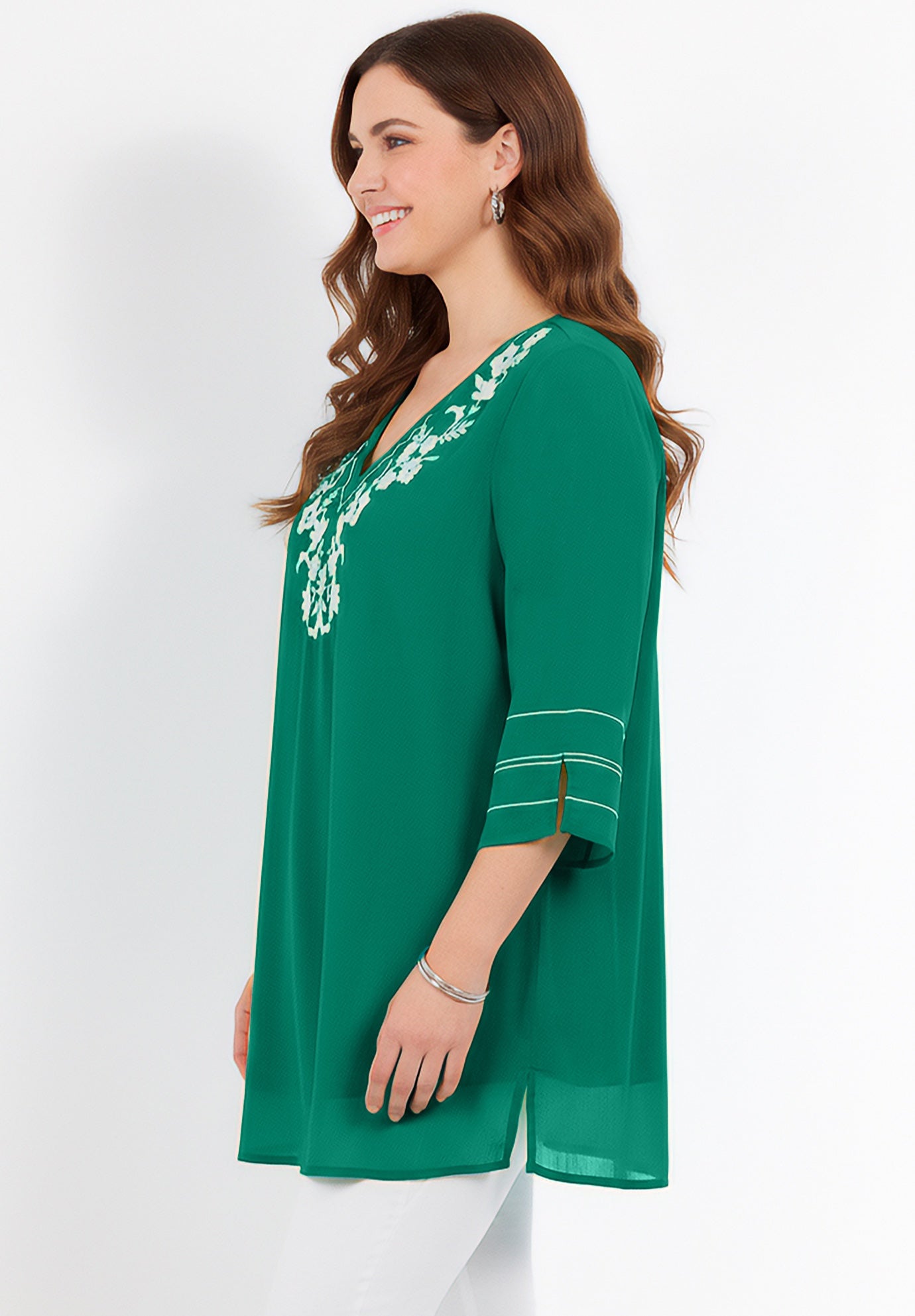 Crinkle Embroidered Tunic image number 2