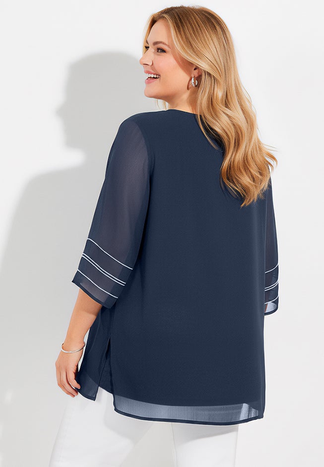 Crinkle Embroidered Tunic image number 1