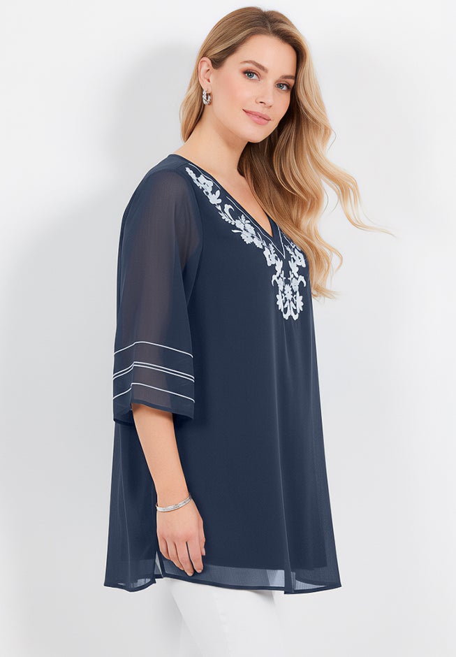 Crinkle Embroidered Tunic image number 2