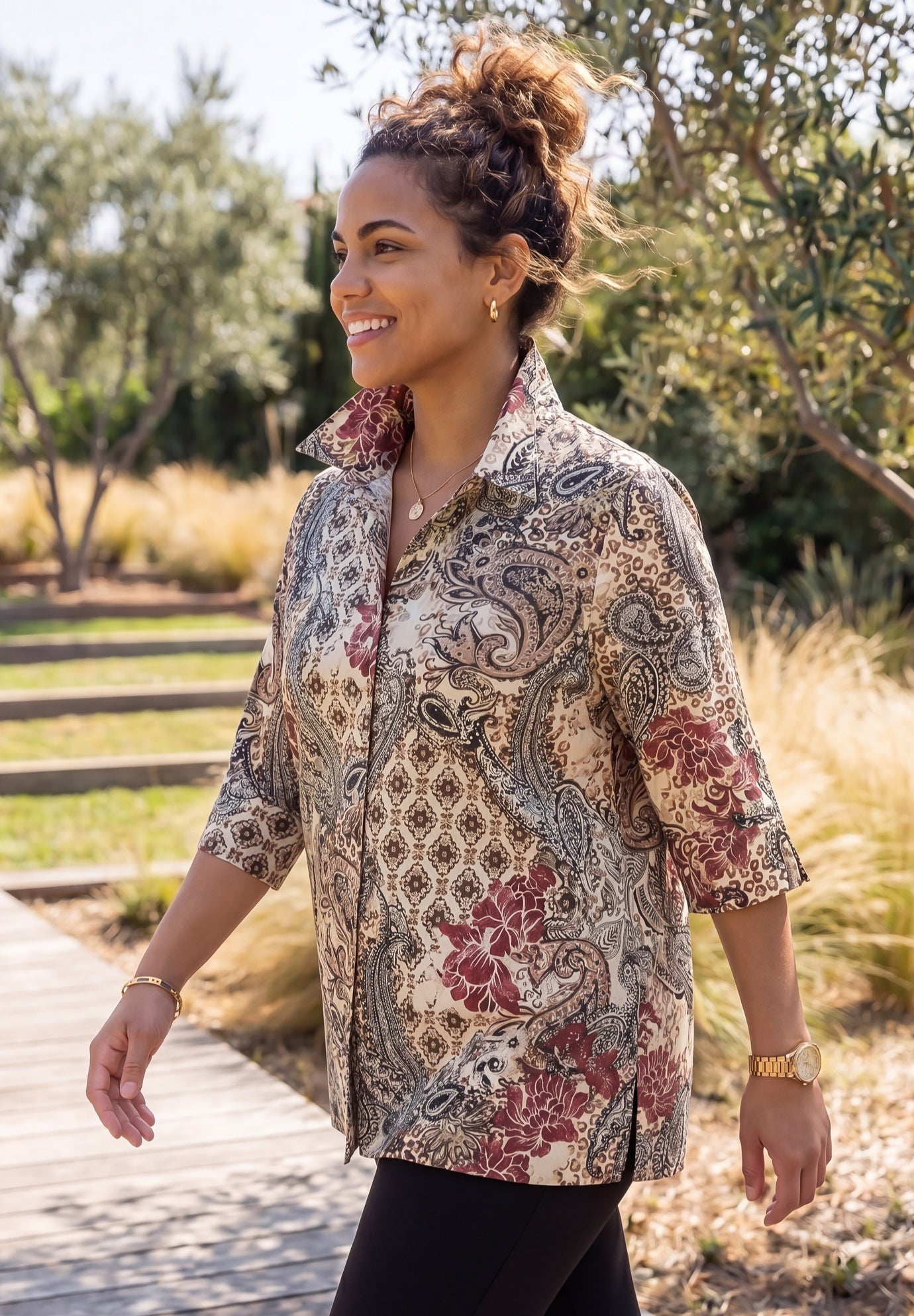 Ingrid Seamed Poplin Shirt image number 2