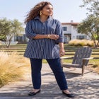 Ingrid Seamed Poplin Shirt image number null