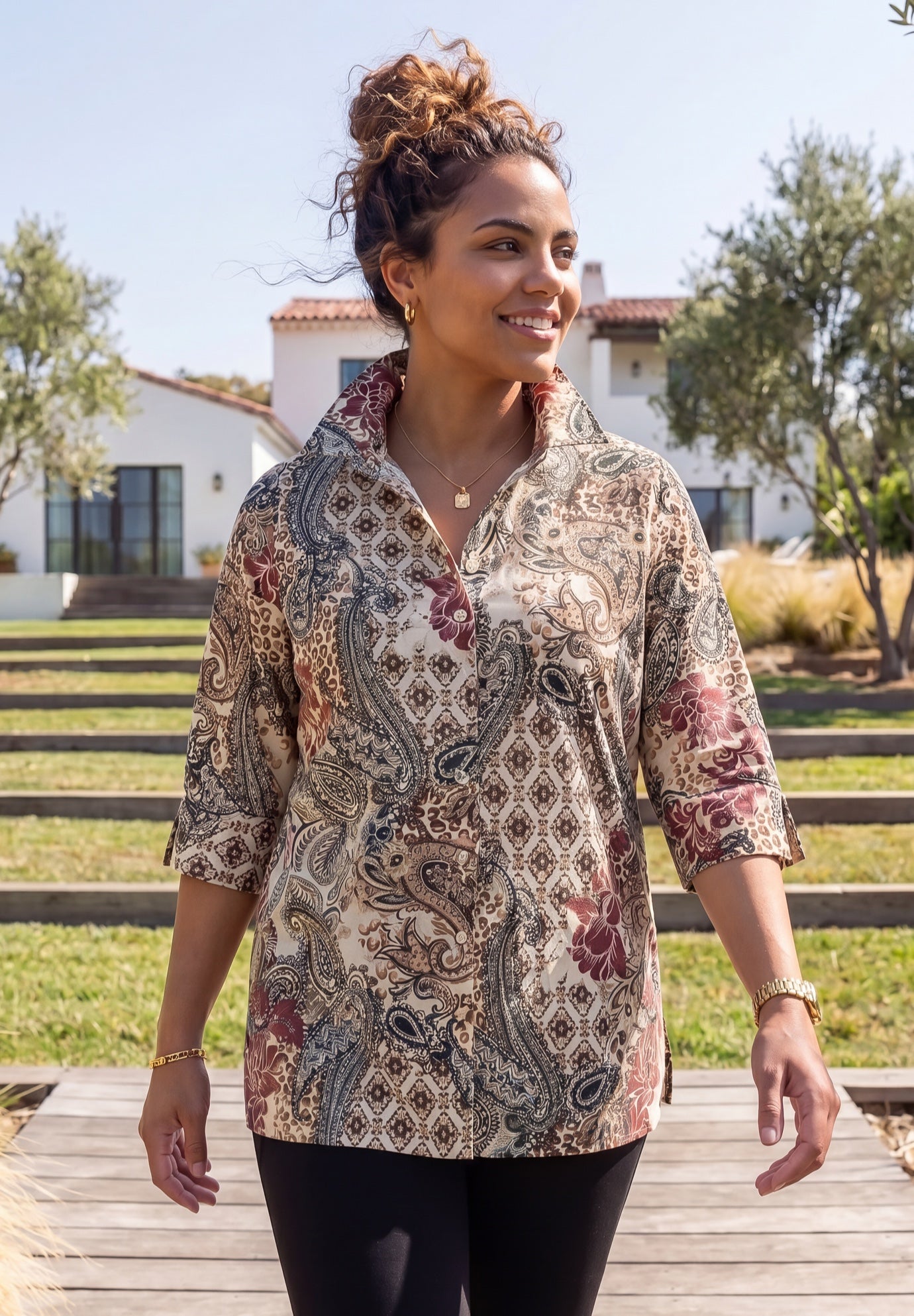 Ingrid Seamed Poplin Shirt image number 0