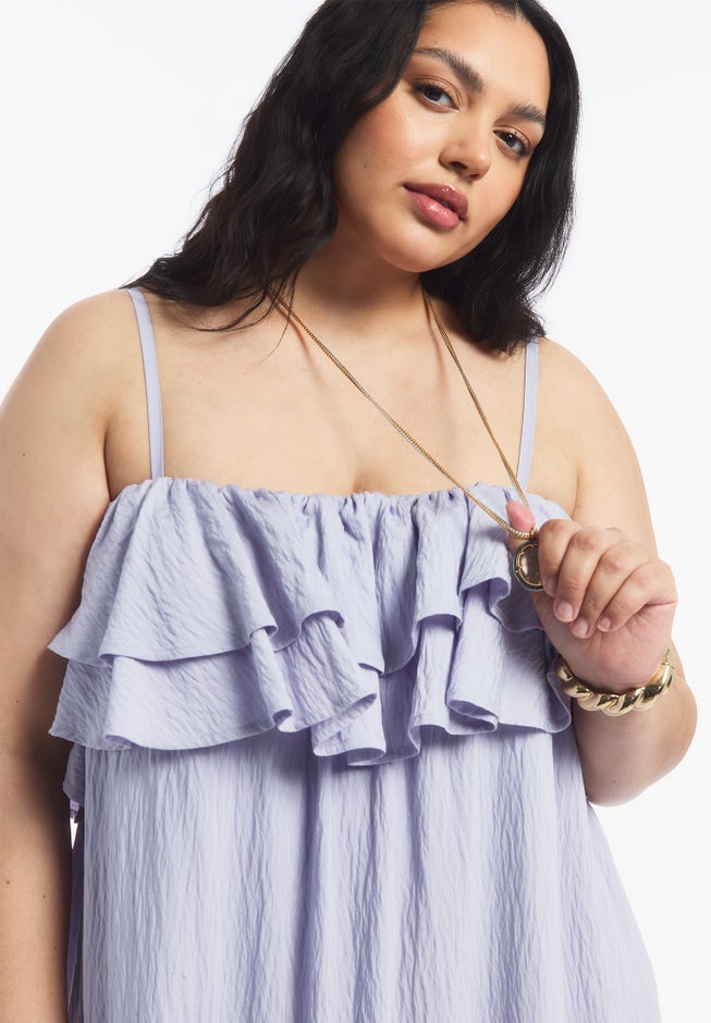 High-Low Ruffled Hem Maxi Dress image number 3