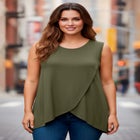 Sleeveless Tulip Overlay Knit Tunic image number 0