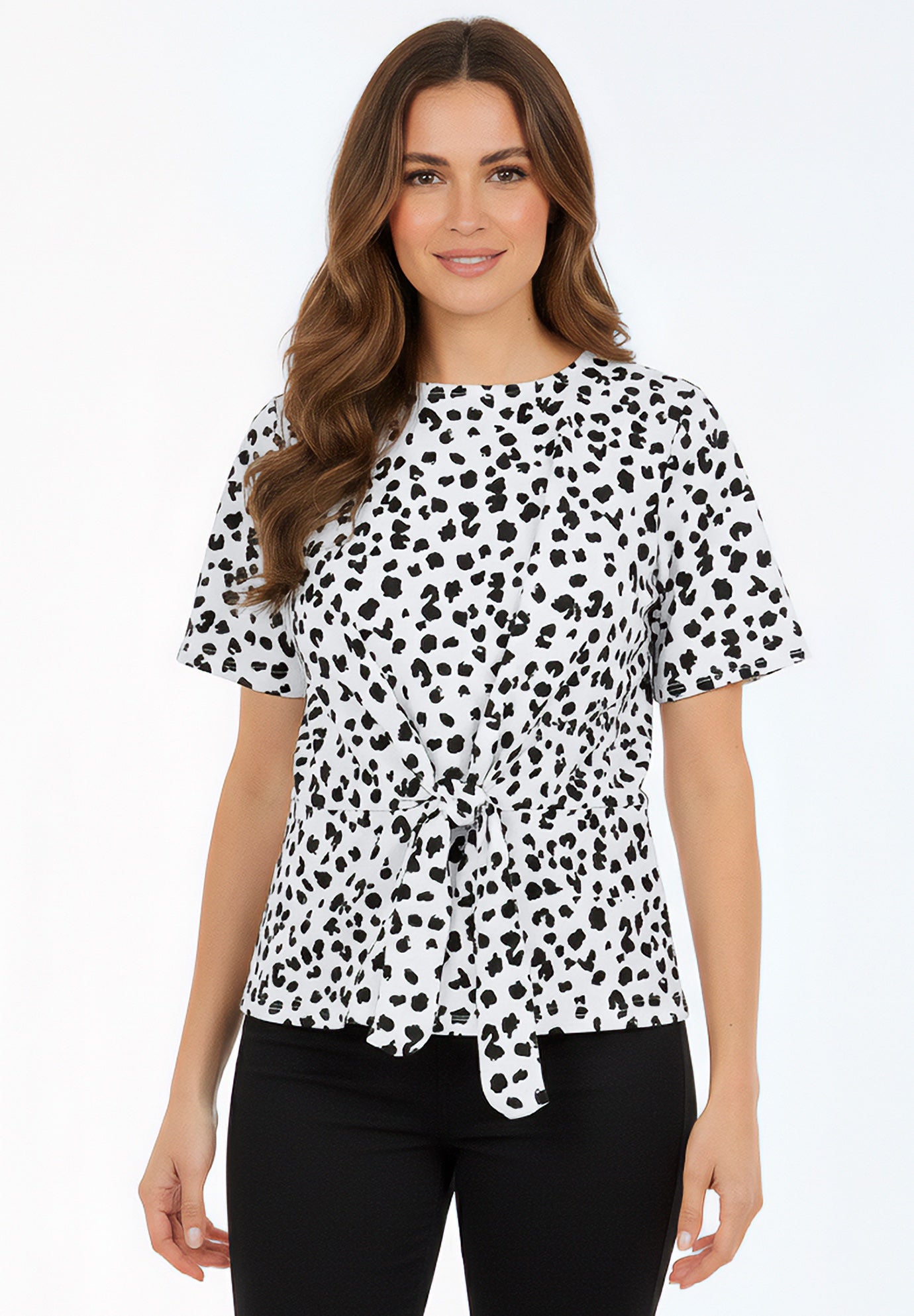 Stretch Crepe Tie Waist Top image number 0