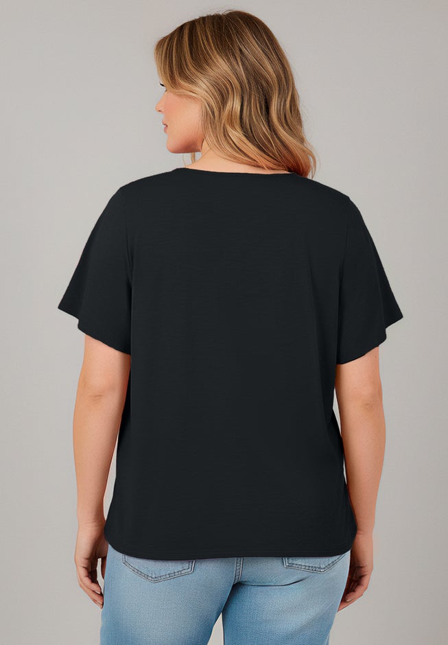 Slub Lace Yoke Tee image number 1